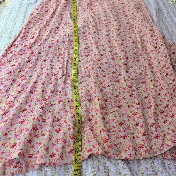 April Cornell Floral Rayon Maxi Dress Pink Yellow Sleeveless Vintage XXL - Picture 8 of 8